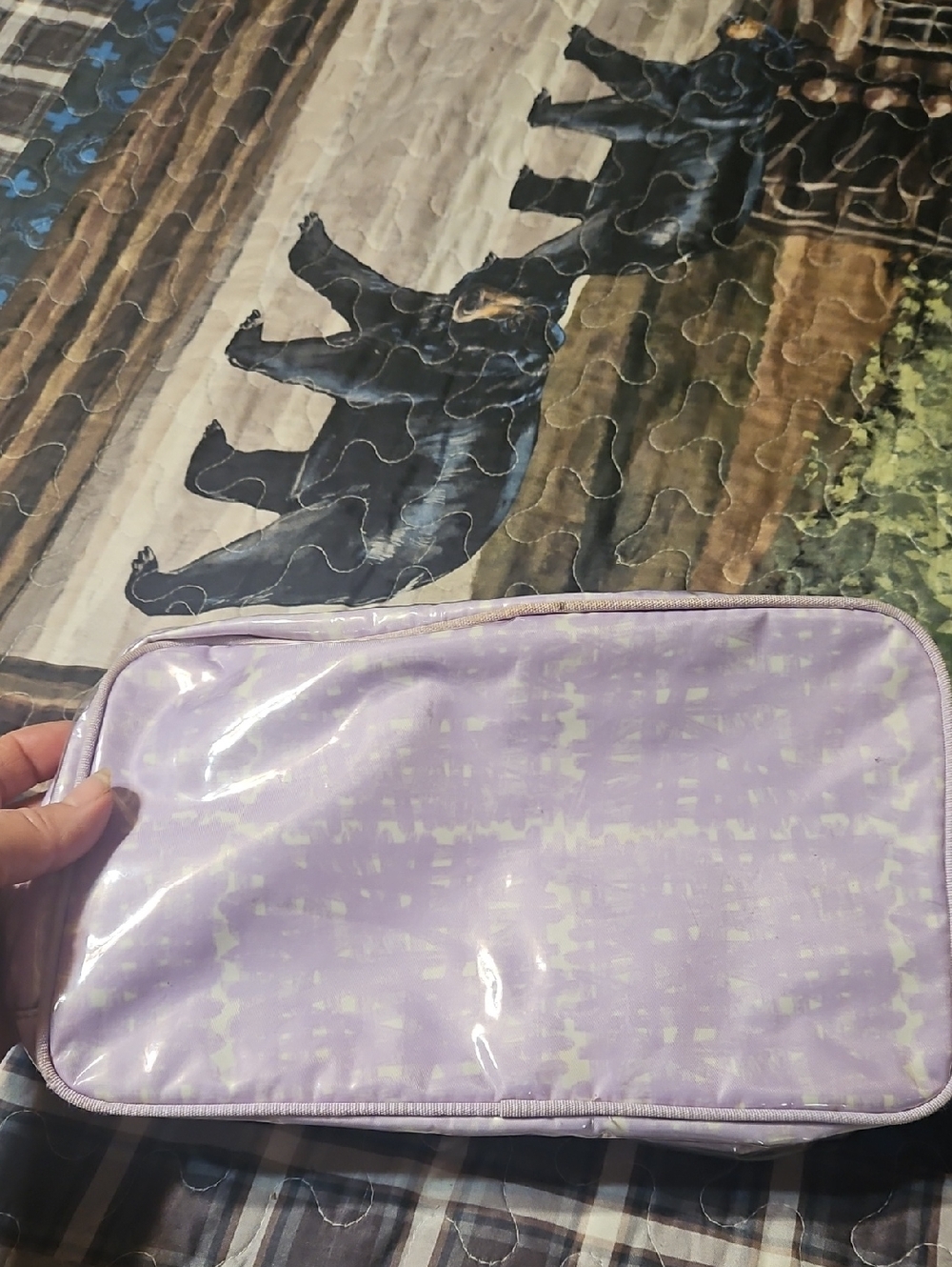 Estee Lauder Lavender Patterned Cosmetic Pouch